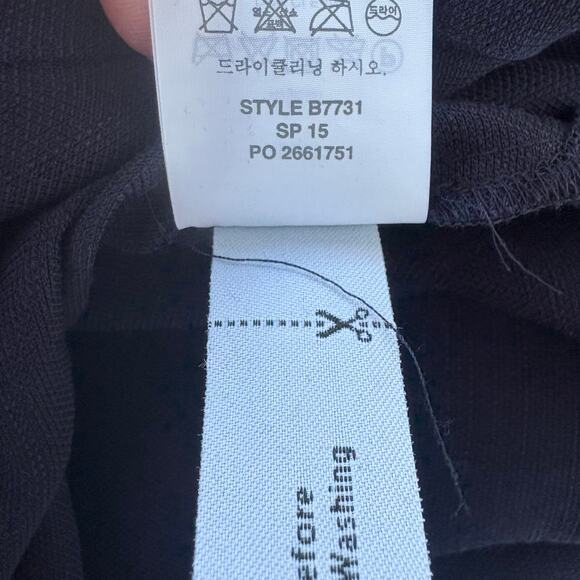 J. Crew Shirt Tunic Sz M Navy 3/4 Sleeve Half Button Relaxed Minimalist Preppy - Picture 9 of 9